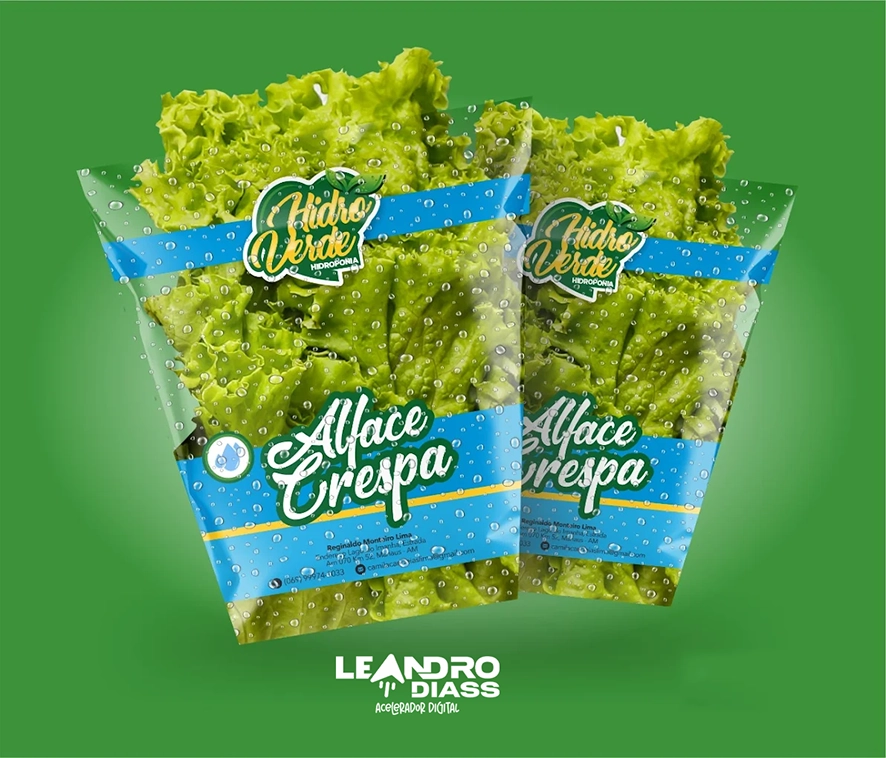 Embalagem cônica para Alface em plástico flexível